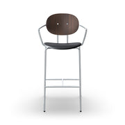 Sibast Piet Hein Bar Chair Chrome Edition, Leather With Armrest