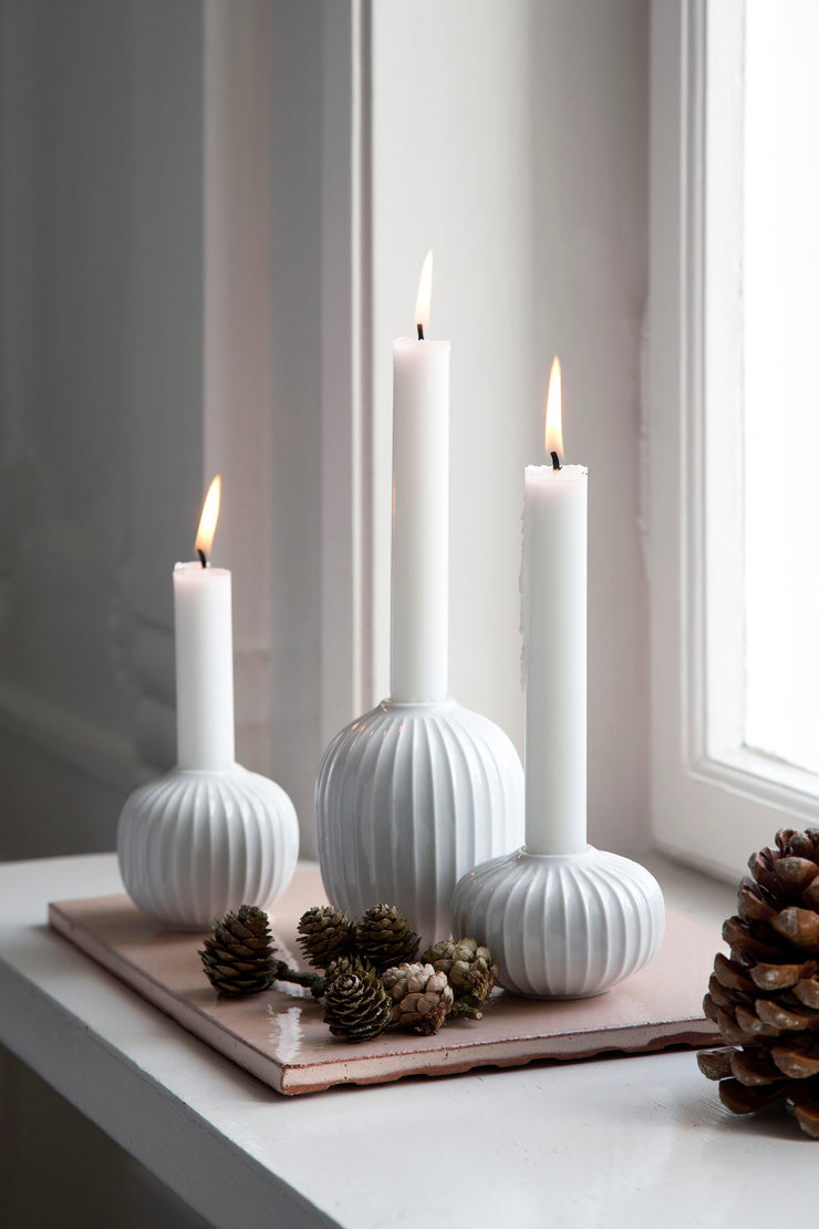 Kähler-Hammershøi-Candle-Holder-White-3.2”-3 Pcs.