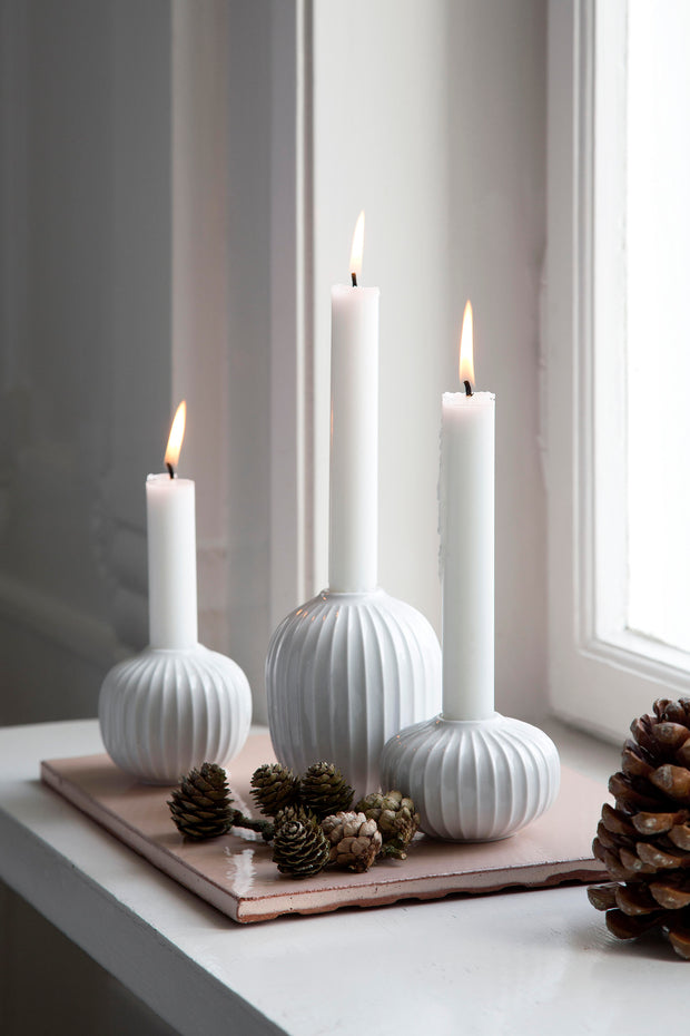 Kähler-Hammershøi-Candle-Holder-White-4”-3Pcs.