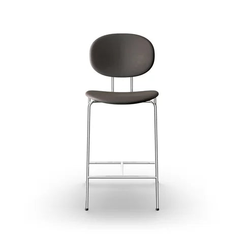 Sibast Piet Hein Bar Chair Chrome Edition, Leather Full Upholstered