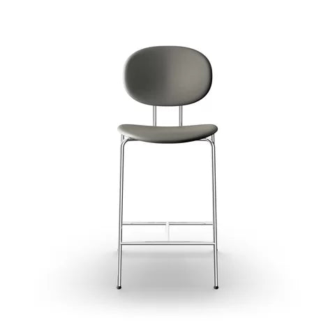 Sibast Piet Hein Bar Chair Chrome Edition, Leather Full Upholstered