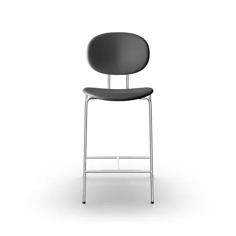 Sibast Piet Hein Bar Chair Chrome Edition, Leather Full Upholstered