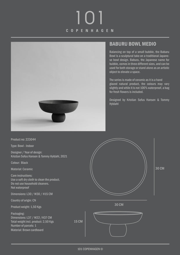 Baburu Bowl, Medio - Black - 101 CPH