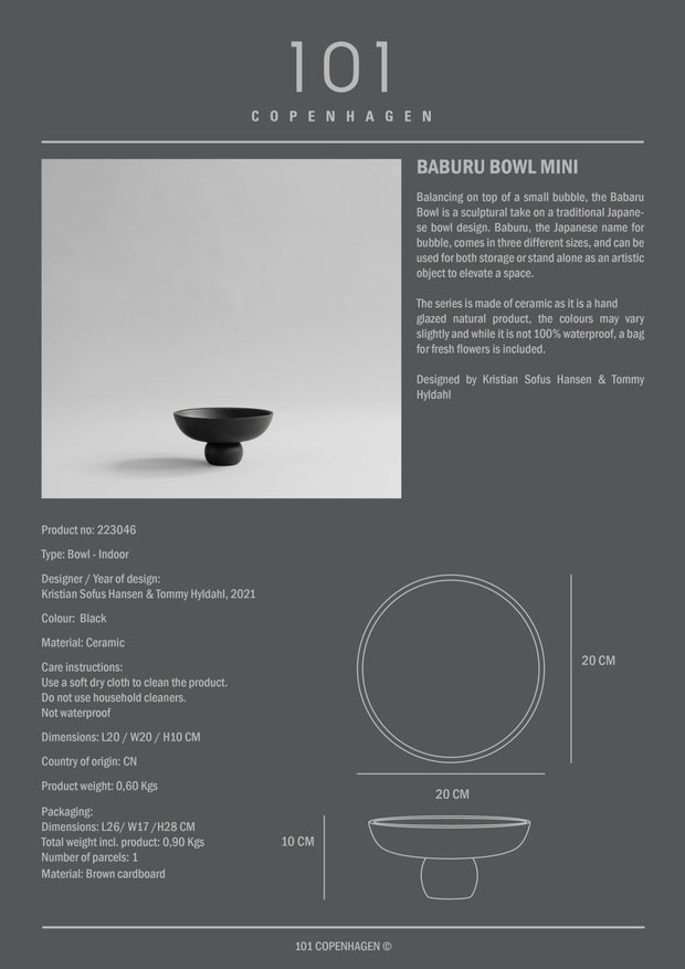 Baburu Bowl, Mini - Black - 101 CPH
