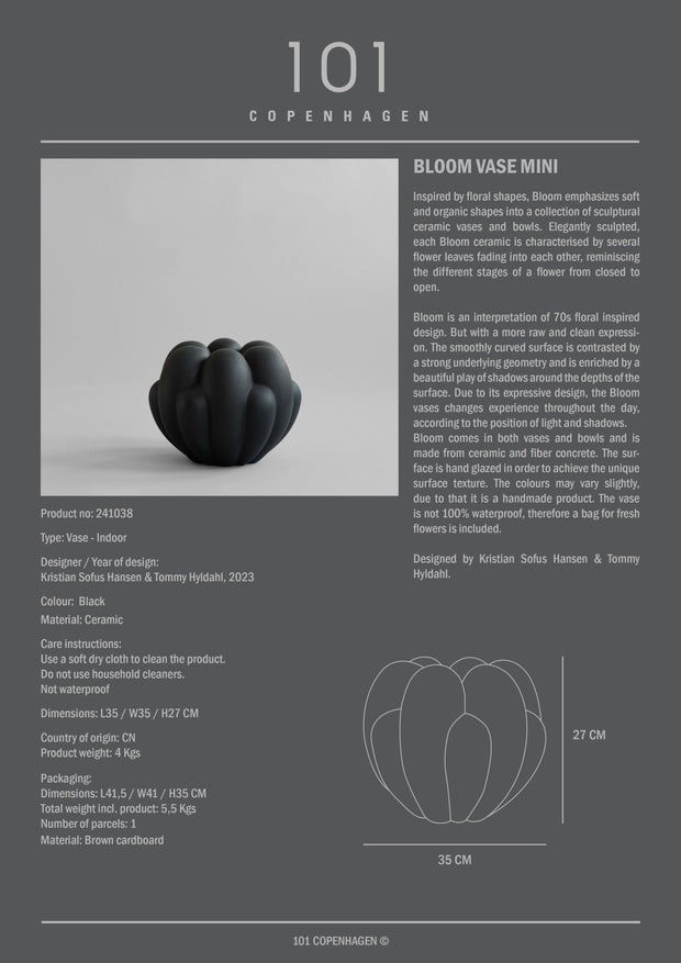 Bloom Vase, Mini - Black - 101 Copenhagen