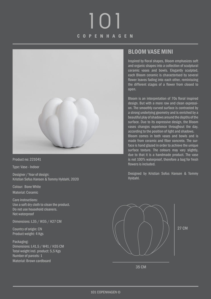 Bloom Vase, Mini - Bone White - 101 CPH