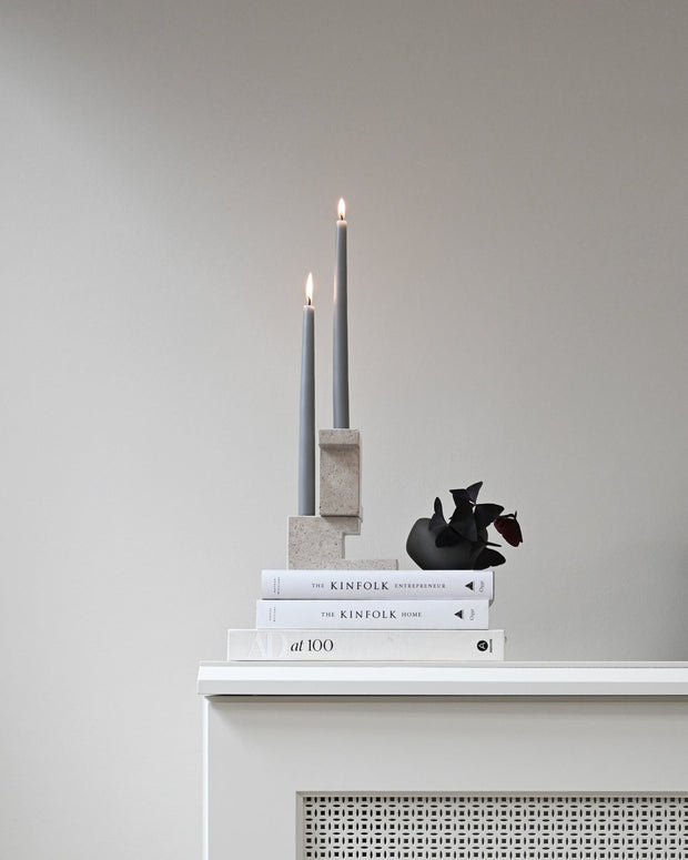 Brick Candle Holder, Tall - Limestone - 101 CPH