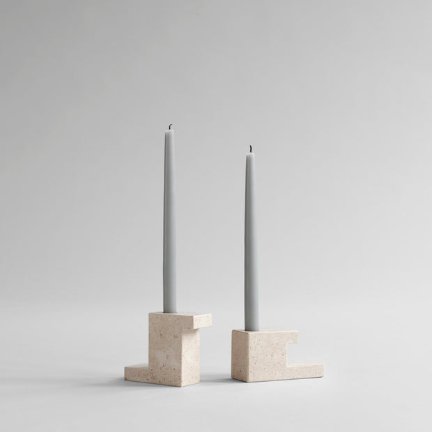 Brick Candle Holder, Tall - Limestone - 101 CPH