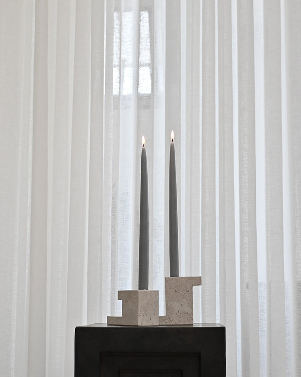 Brick Candle Holder, Tall - Limestone - 101 CPH