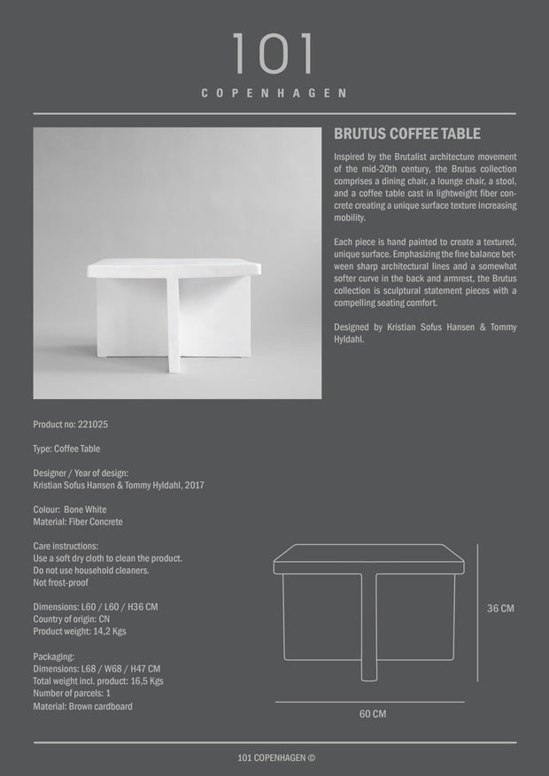 Brutus Coffee Table - Bone White - 101 CPH