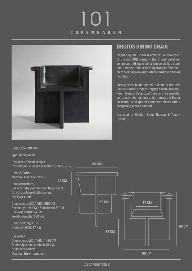 Brutus Dining Chair - Coffee - 101 CPH