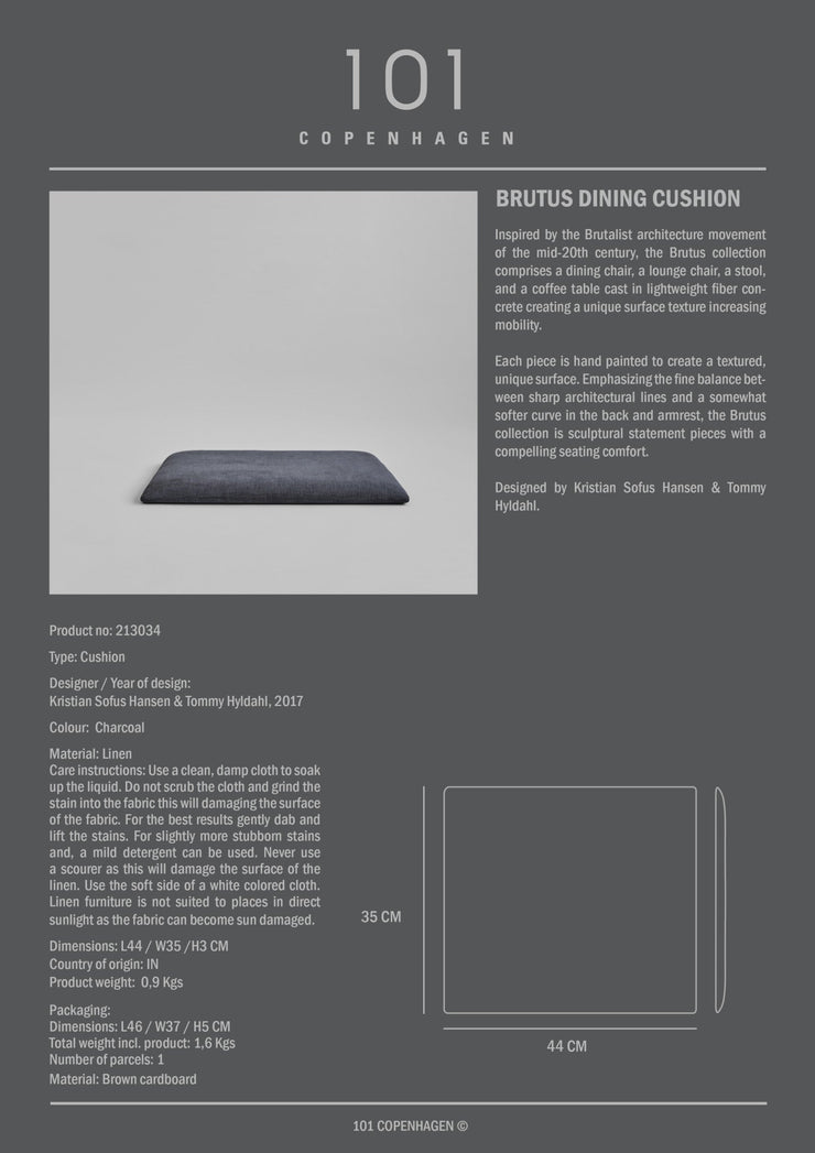 Brutus Dining Cushion - Charcoal - 101 CPH