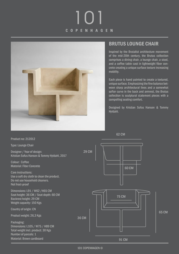 Brutus Lounge Chair - Sand - 101 CPH