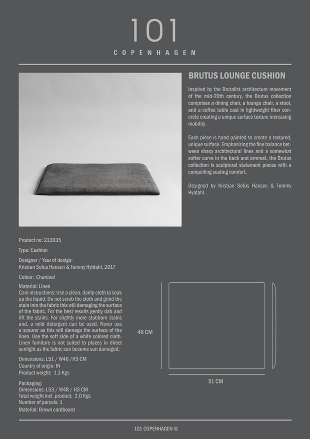 Brutus Lounge Cushion - Charcoal - 101 CPH