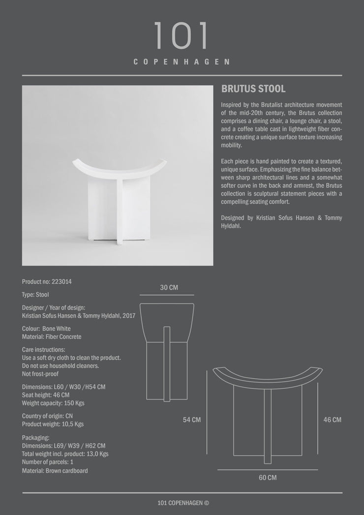 Brutus Stool - Bone White - 101 CPH