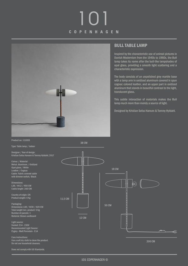 Bull Table Lamp - Oxidized - 101 CPH