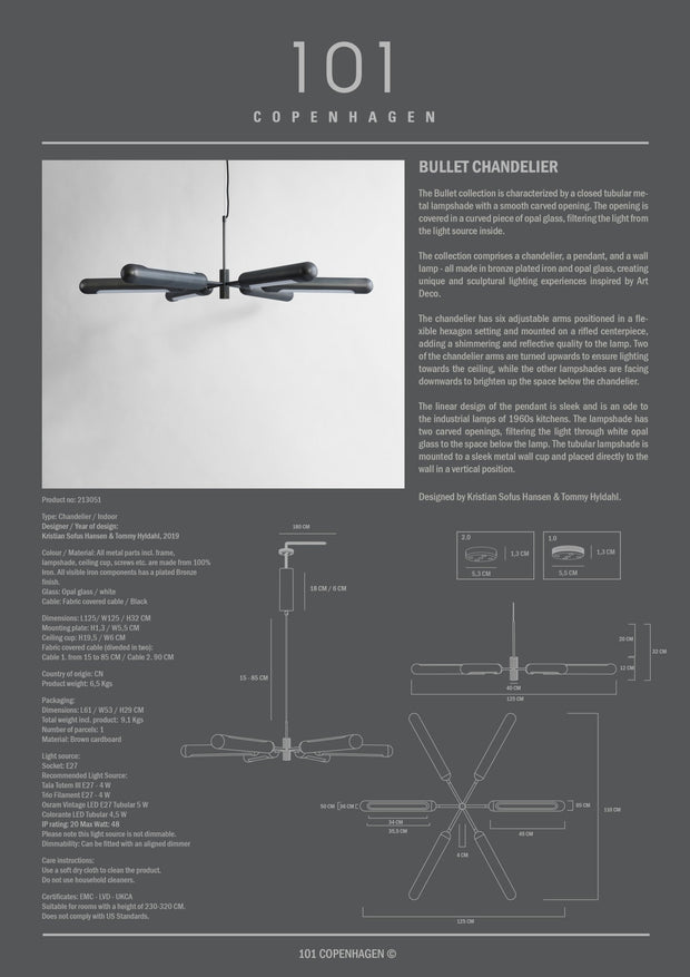 Bullet Chandelier - Bronze - 101 CPH