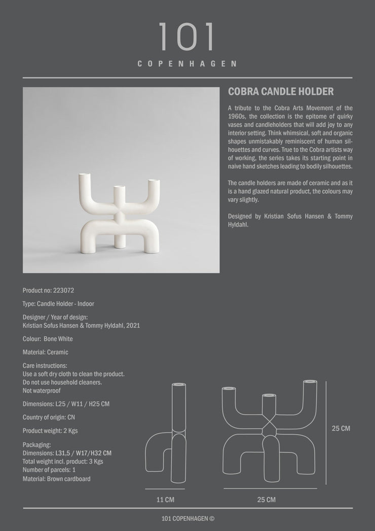 Cobra Candle Holder - Bone White - 101 CPH