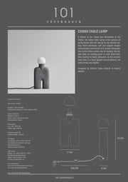 Cobra Table Lamp - Dark Grey - 101 CPH