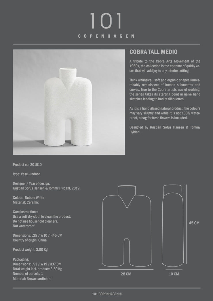 Cobra Tall, Medio - Bubble White - 101 CPH