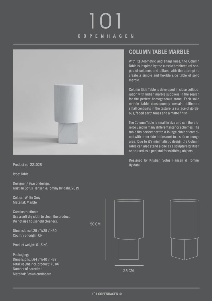 Column Table - Marble - 101 CPH