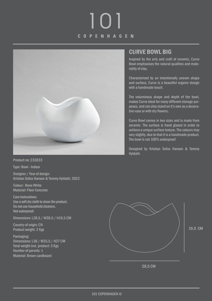Curve Bowl, Big - Bone White - 101 CPH
