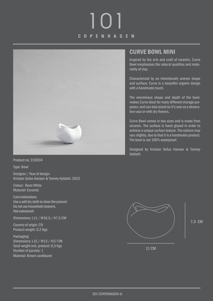 Curve Bowl, Mini - Bone White - 101 CPH