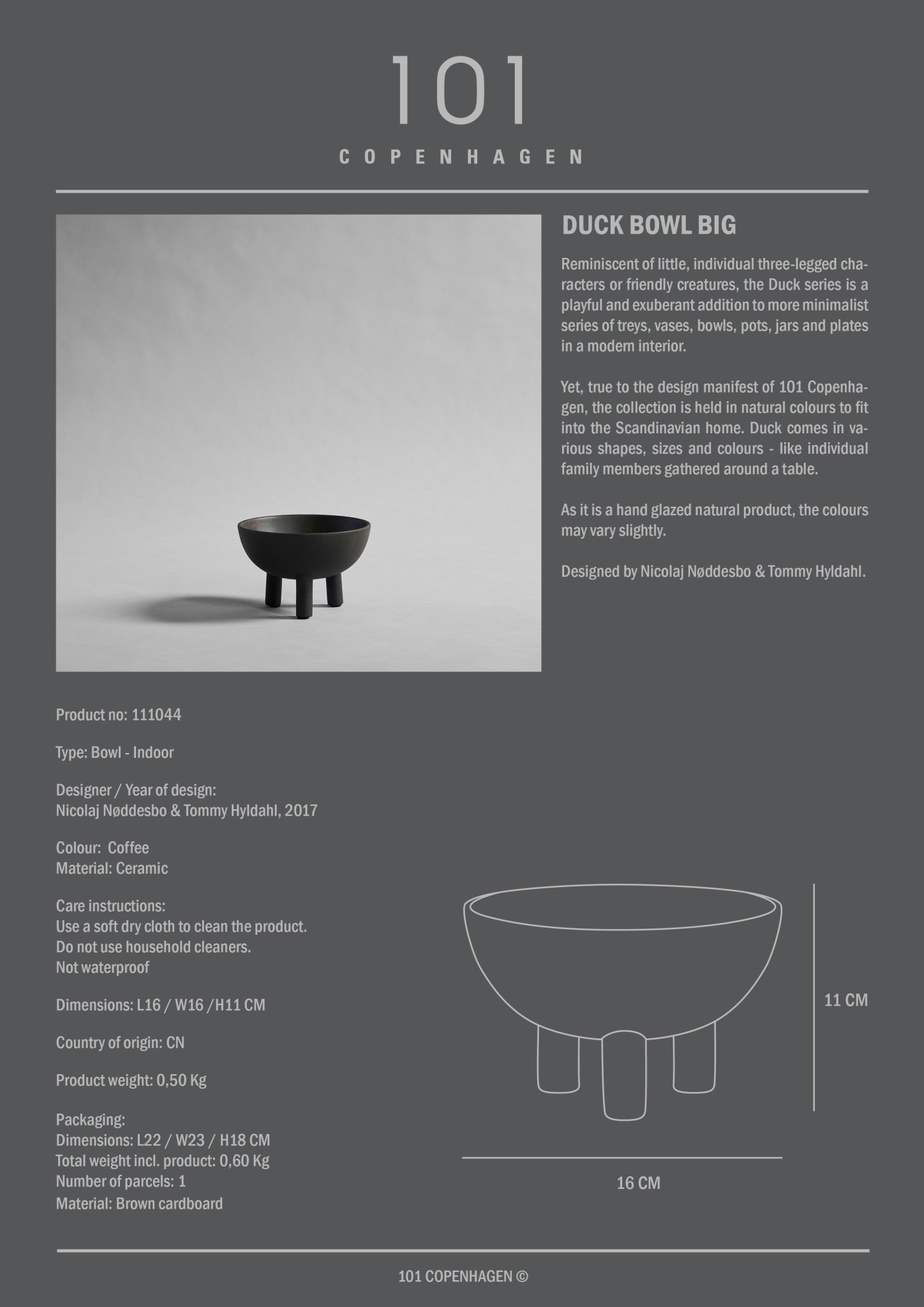 Duck Bowl, Big - Coffee - 101 CPH