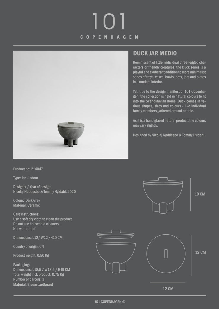 Duck Jar, Medio - Dark Grey - 101 CPH