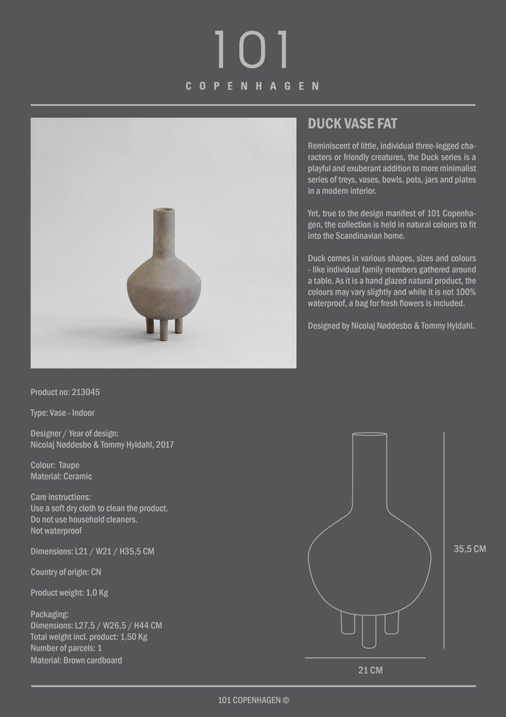 Duck Vase, Fat - Taupe - 101 CPH