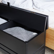 Form & Refine A Line Storage Bench 111, Black-stained