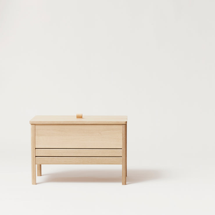 Form & Refine A Line Storage Bench 68, White Oak