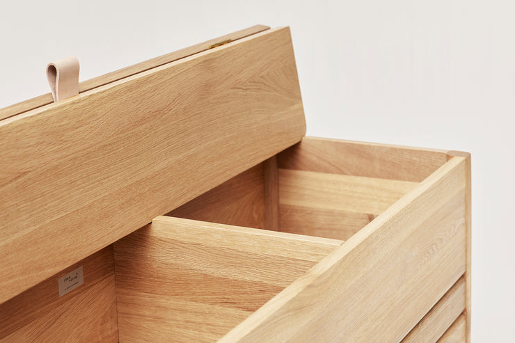 Form & Refine A Line Storage Bench 111, White Oak