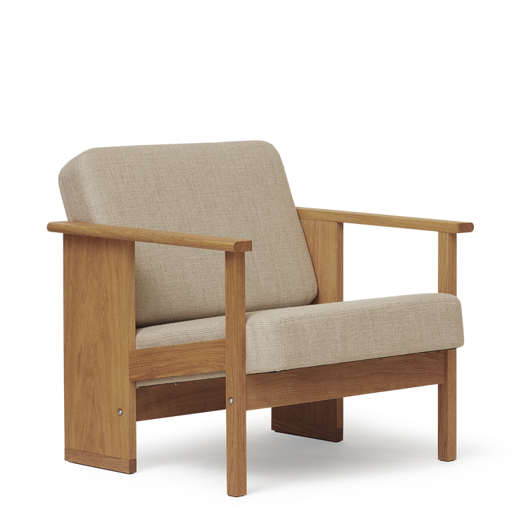 Form & Refine Block Lounge Chair, Oak