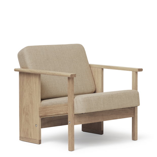 Form & Refine Block Lounge Chair, White Oak - COM