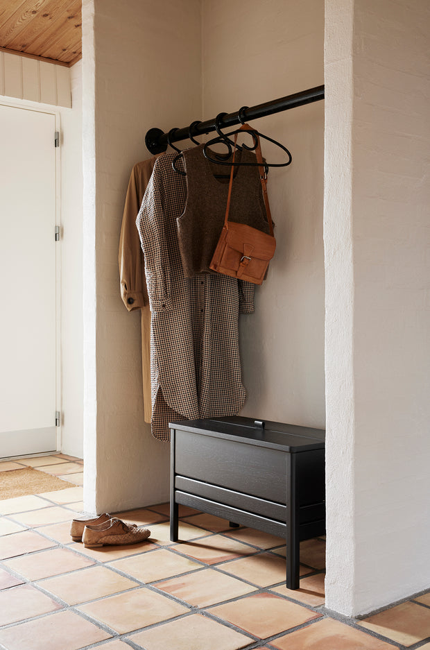 Form & Refine A Line Storage Bench 68, Black-stained Oak