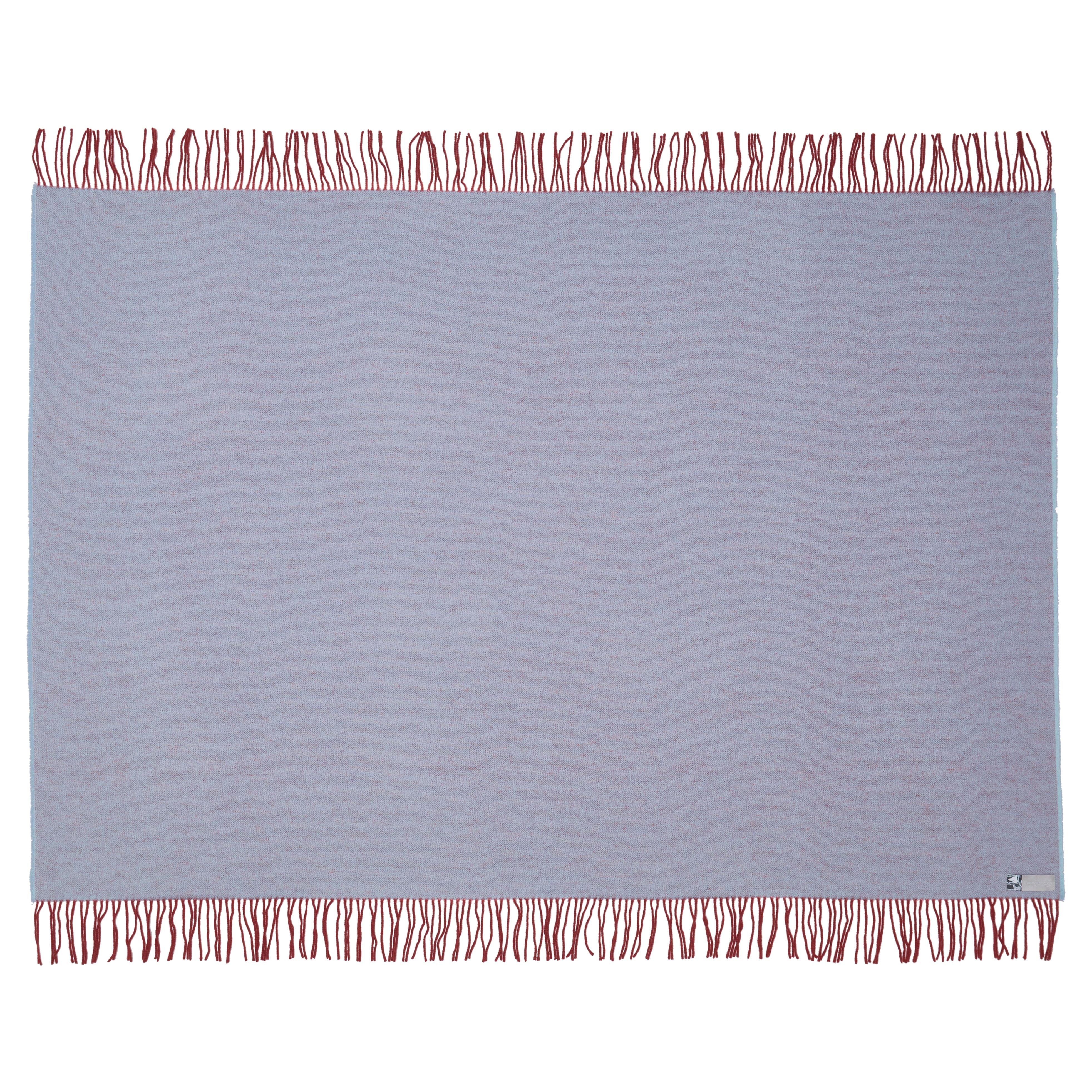 Silkeborg Uldspinderi Franja Throw 170x140 cm Throw 1227 Burgundy Light Blue