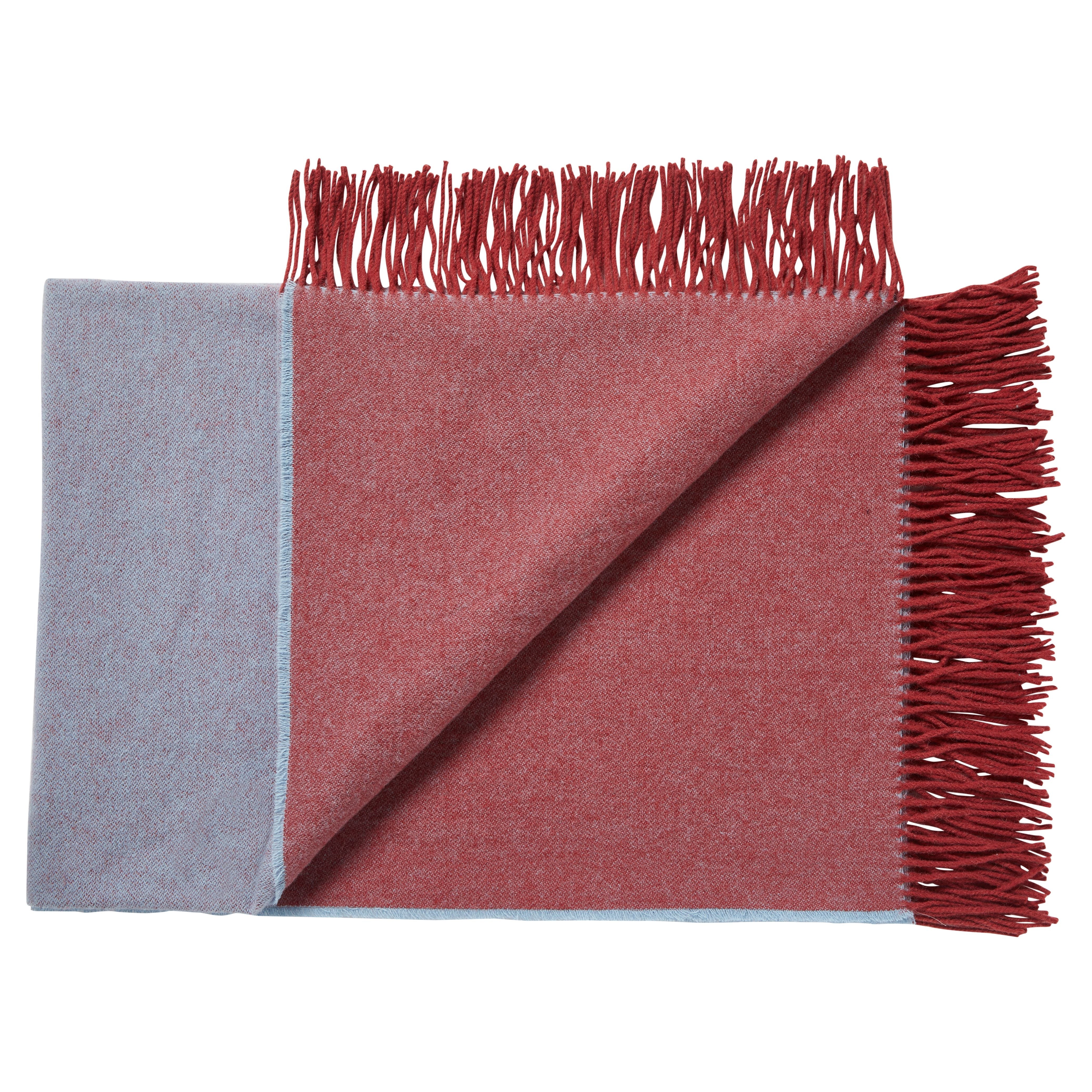 Silkeborg Uldspinderi Franja Throw 170x140 cm Throw 1227 Burgundy Light Blue