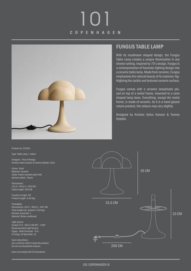 Fungus Table Lamp - Sand - 101 CPH