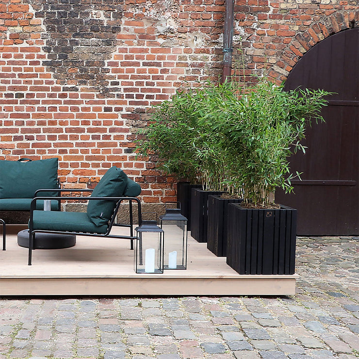 Squarely GrowBIG Self-Watering Planter, Black Ash