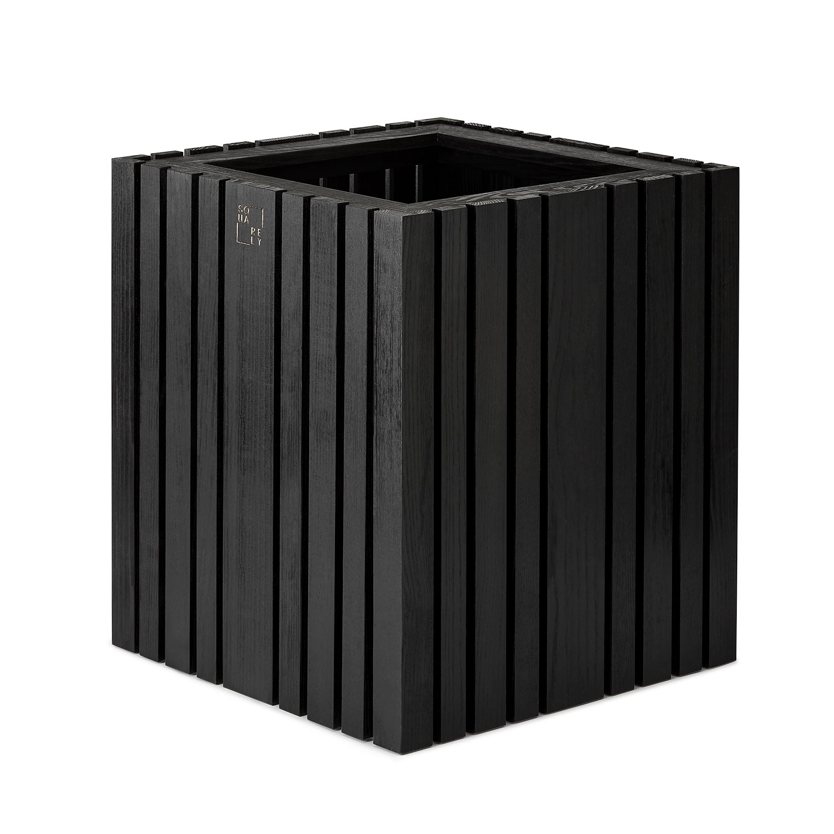 Squarely GrowBIG Self-Watering Planter, Black Ash