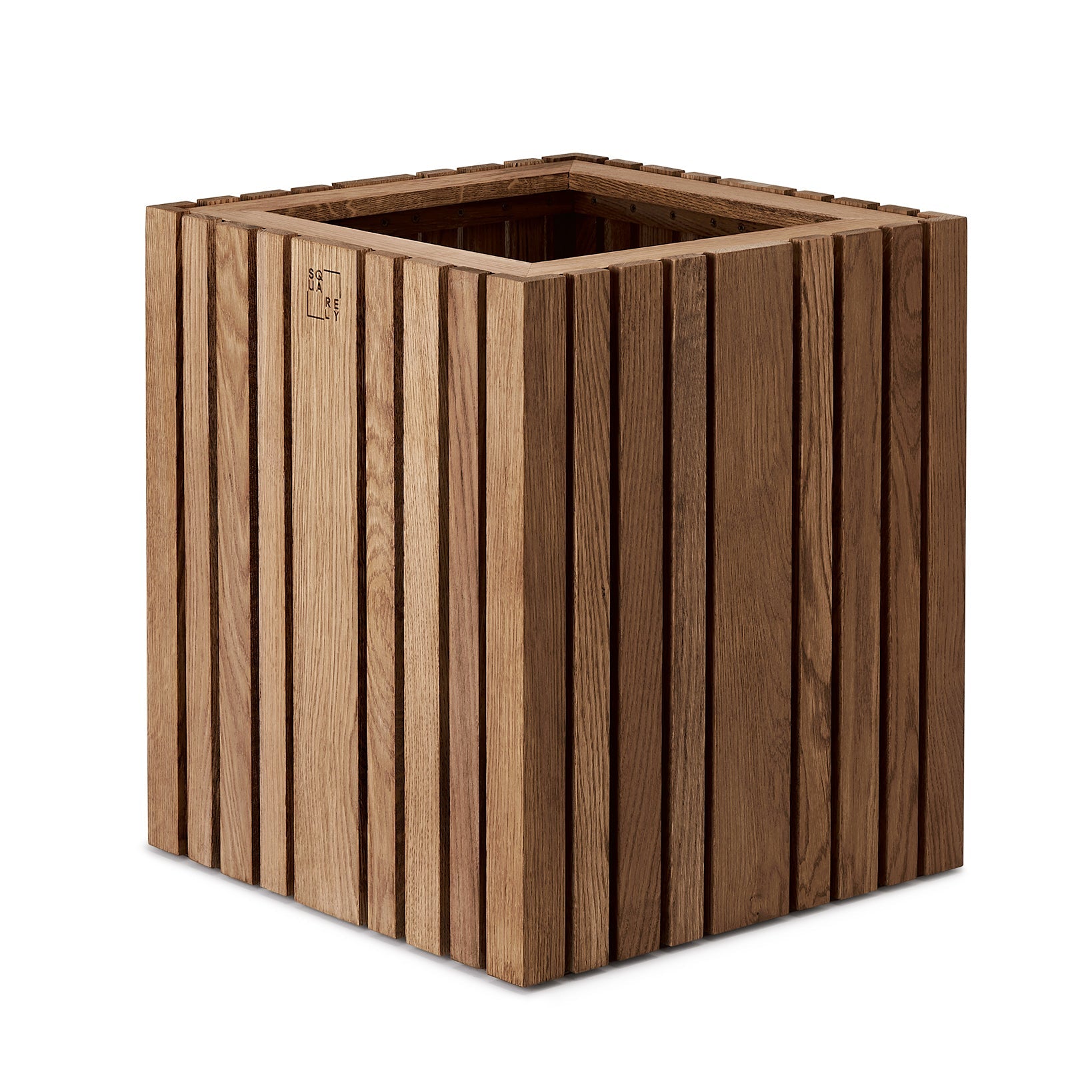 Squarely GrowBIG Self-Watering Planter, Dark Oak