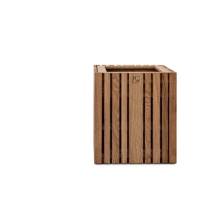 Squarely GrowBIG Self-Watering Planter, Dark Oak