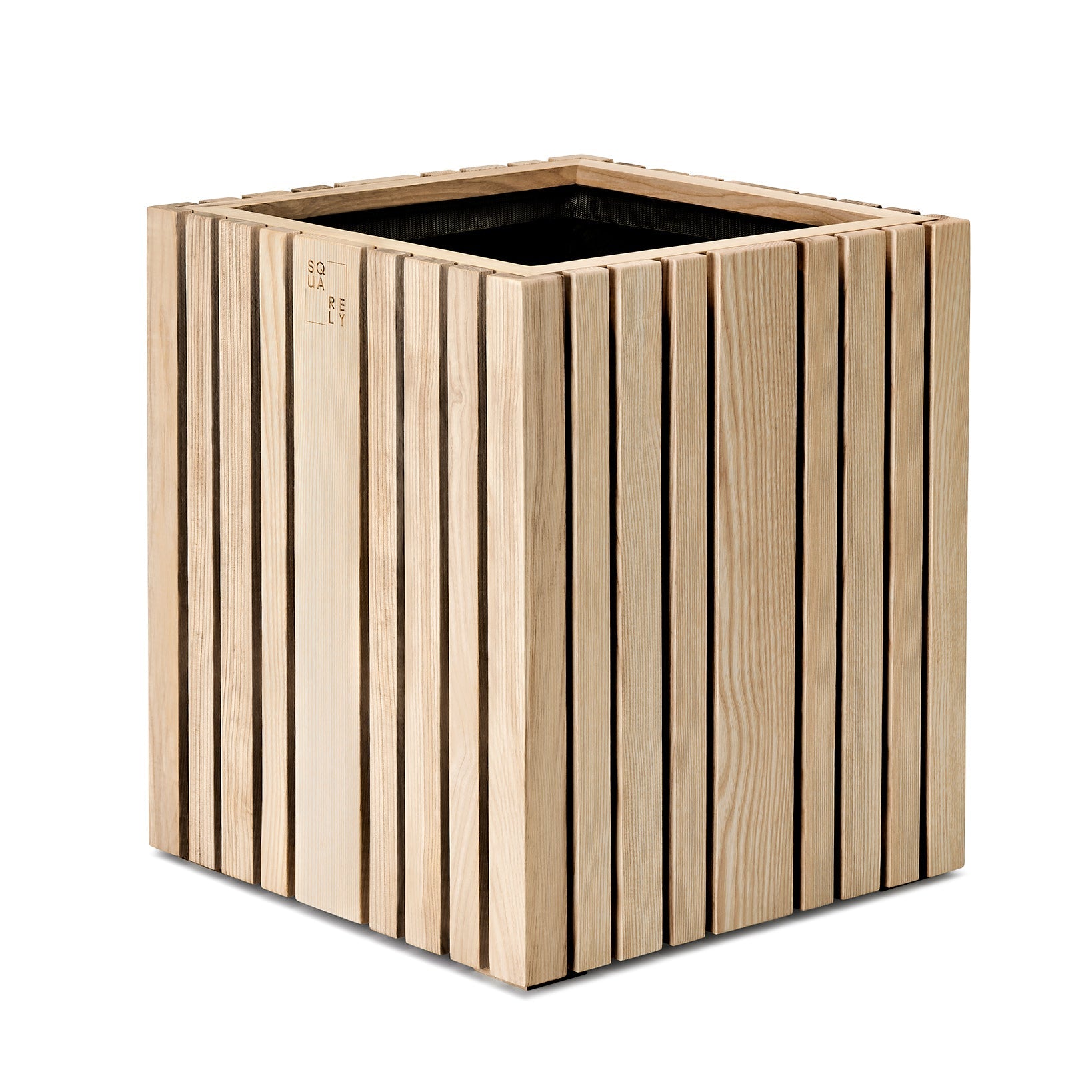 Squarely GrowBIG Self-Watering Planter, Natural Ash