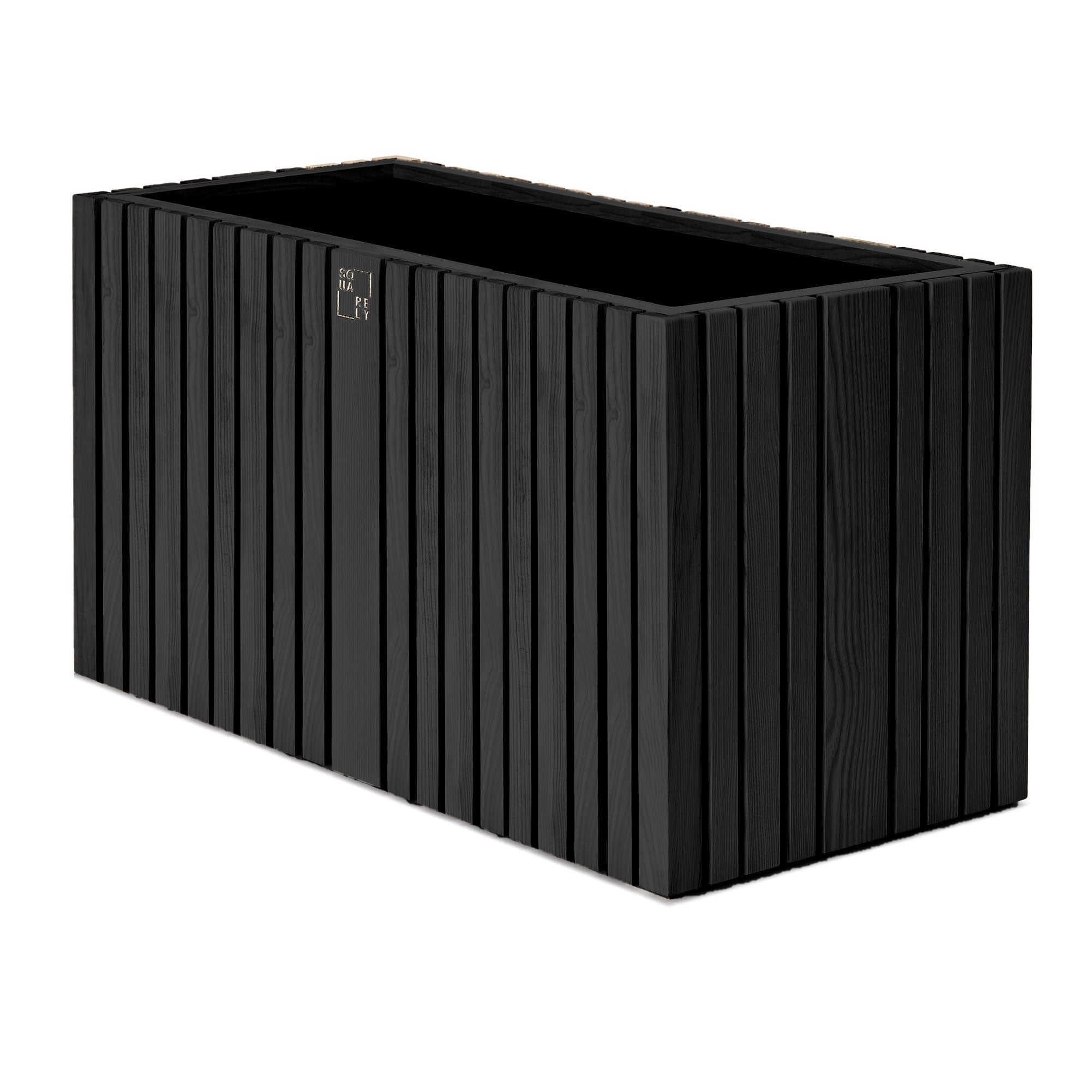 Squarely GrowLARGE Self-Watering Planter, Black Ash