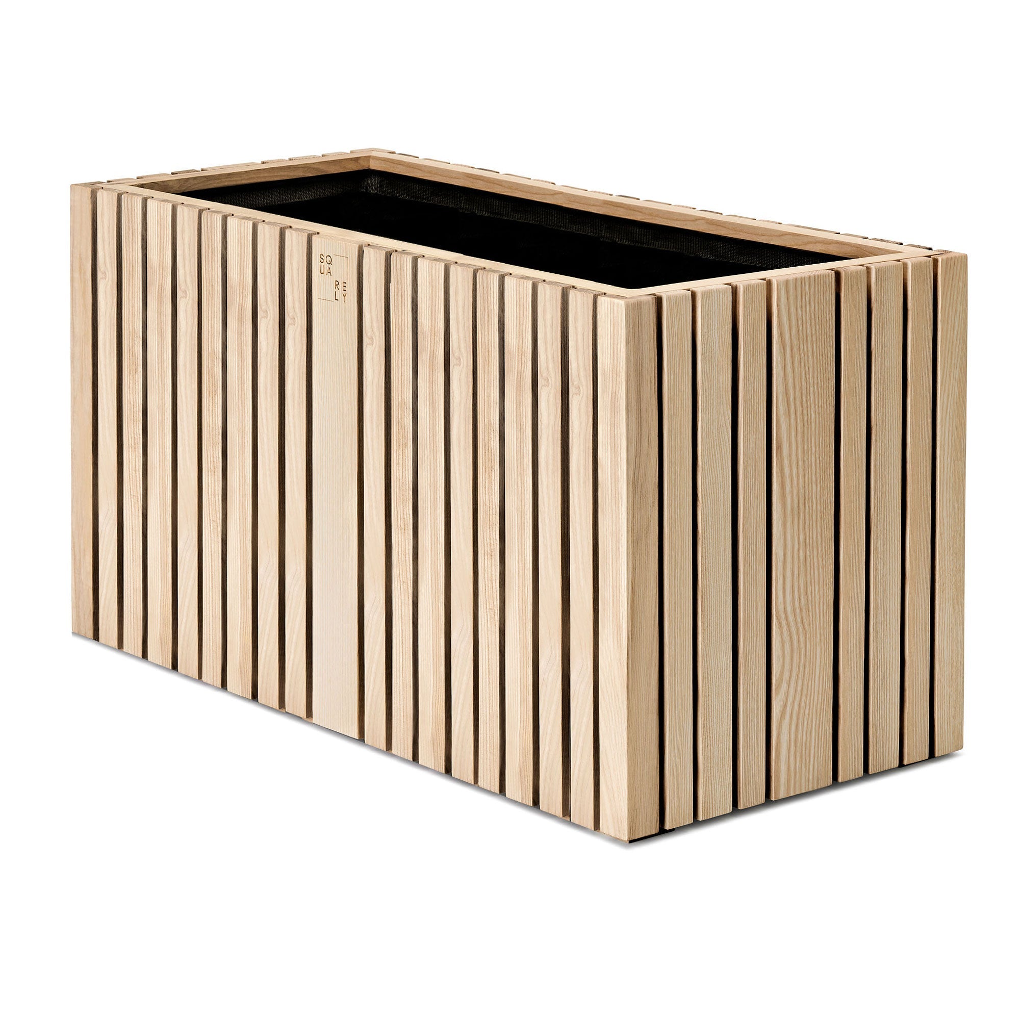 Squarely GrowLARGE Self-Watering Planter, Natural Ash