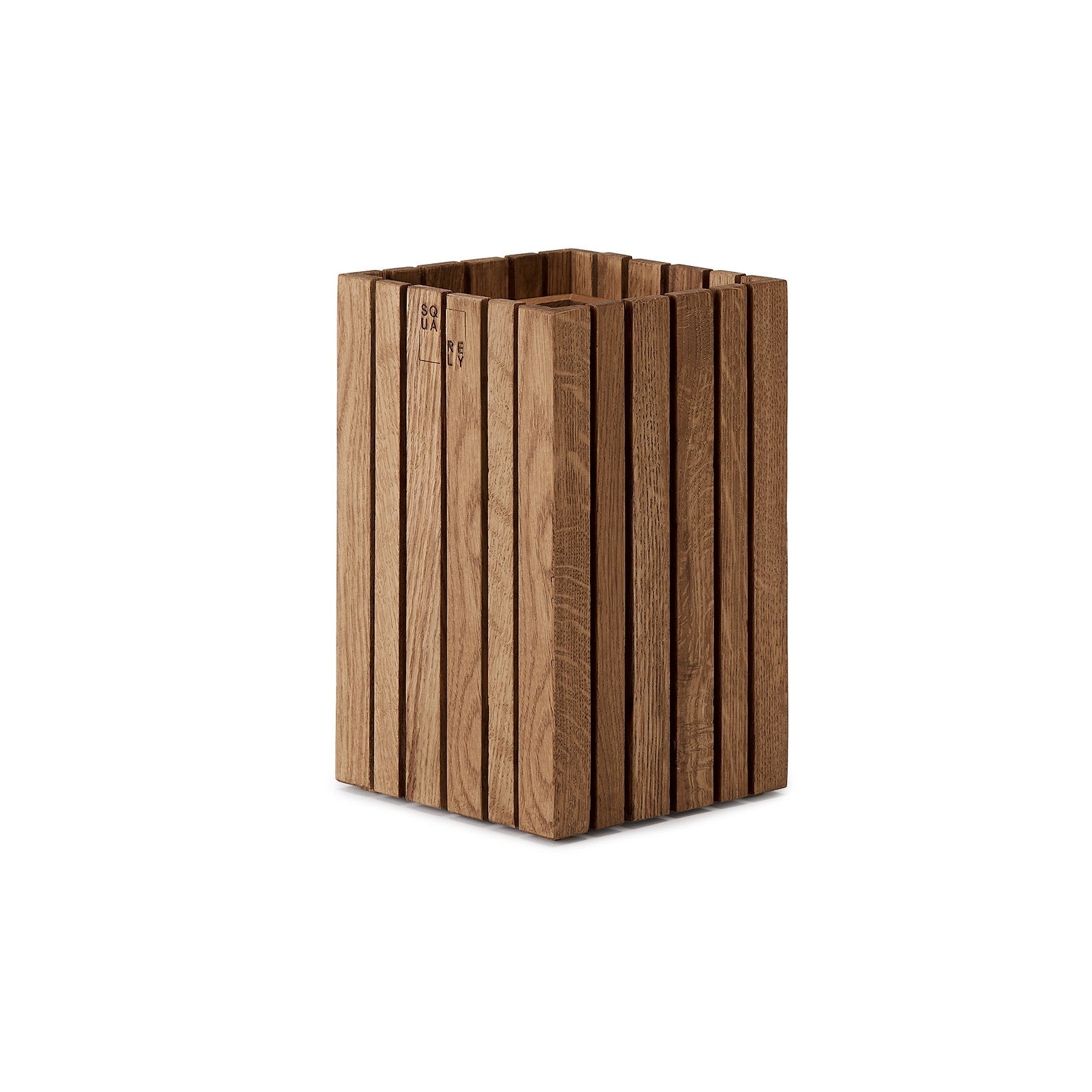 Squarely GrowSMALL Self-Watering Planter, Dark Oak