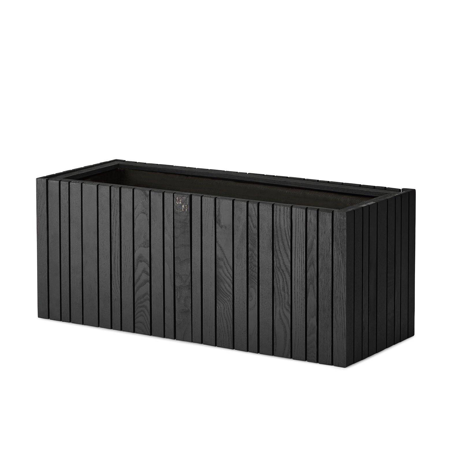 Squarely GrowWIDE Self-Watering Planter, Black Ash