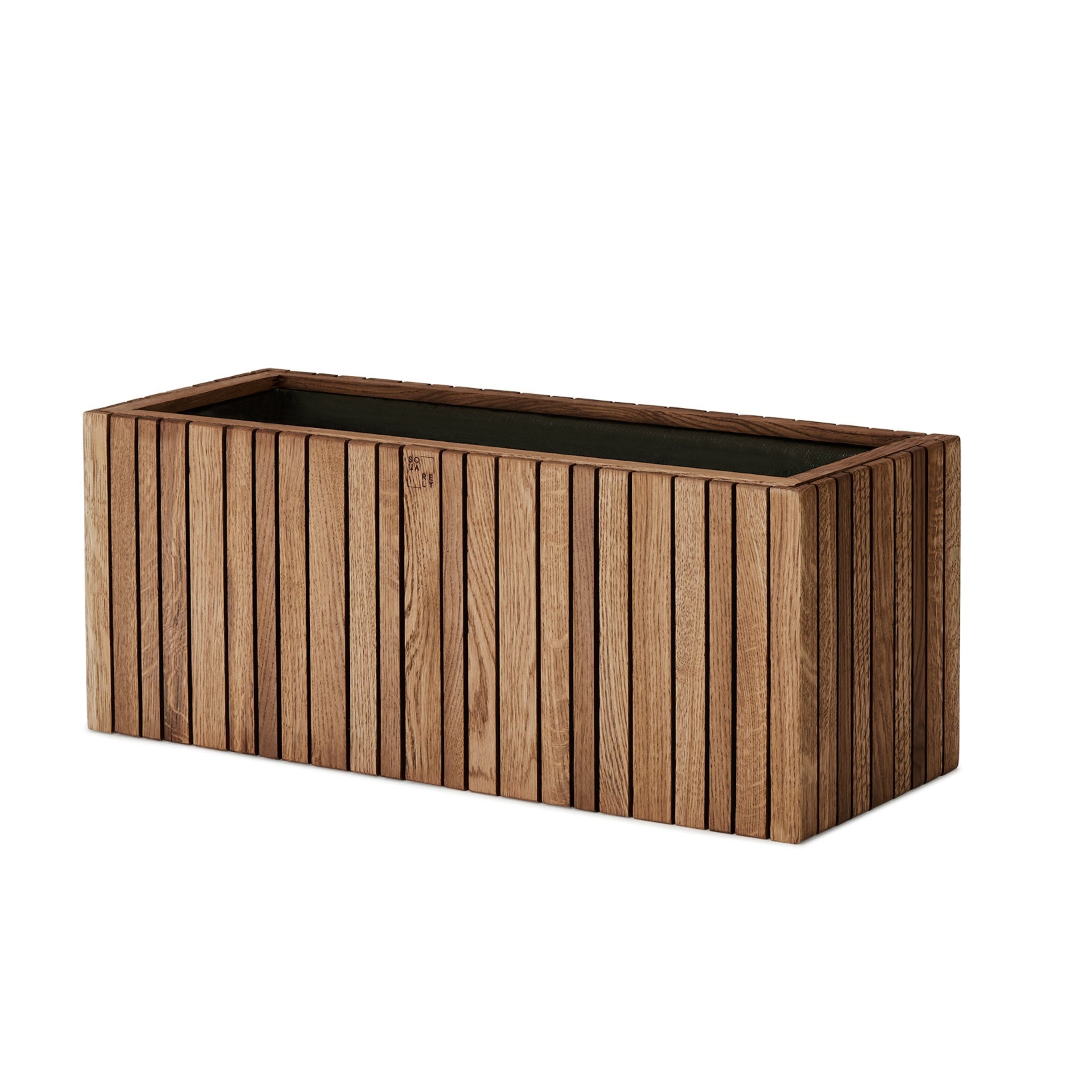 Squarely GrowWIDE Self-Watering Planter, Dark Oak