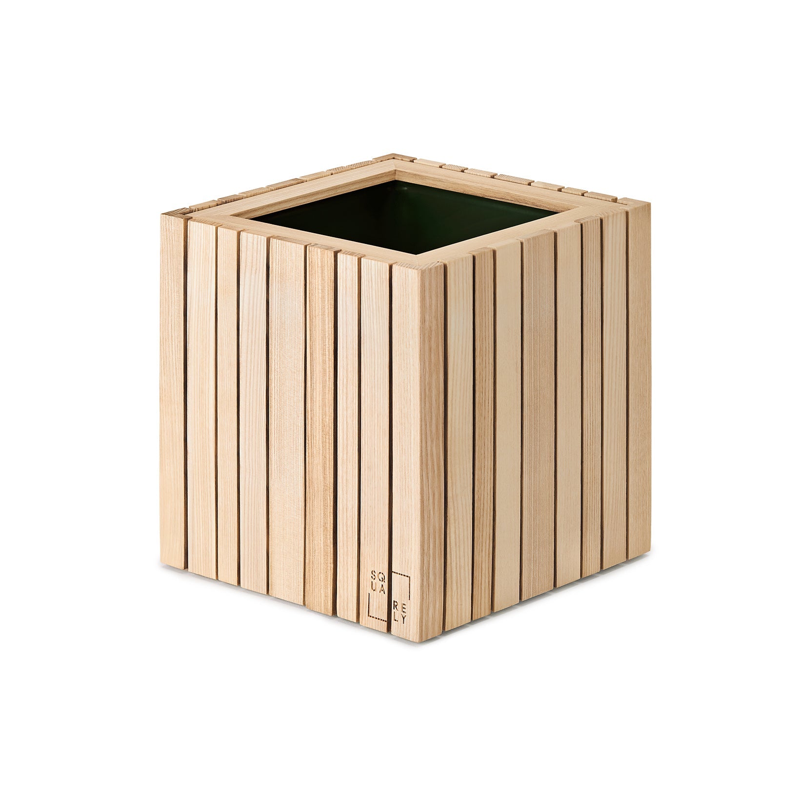 Squarely GrowON Self-Watering Planter, Natural Ash